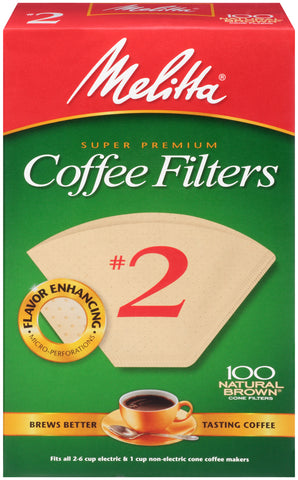 MELITTA SUPER PREMIUM Natural Brown Coffee Filters #2