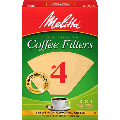 MELITTA SUPER PREMIUM Natural Brown Coffee Filters #4